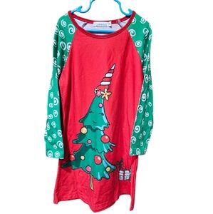 Sunshine Swing Festive Red and Green Christmas Pajamas Night Gown‎ Size 6